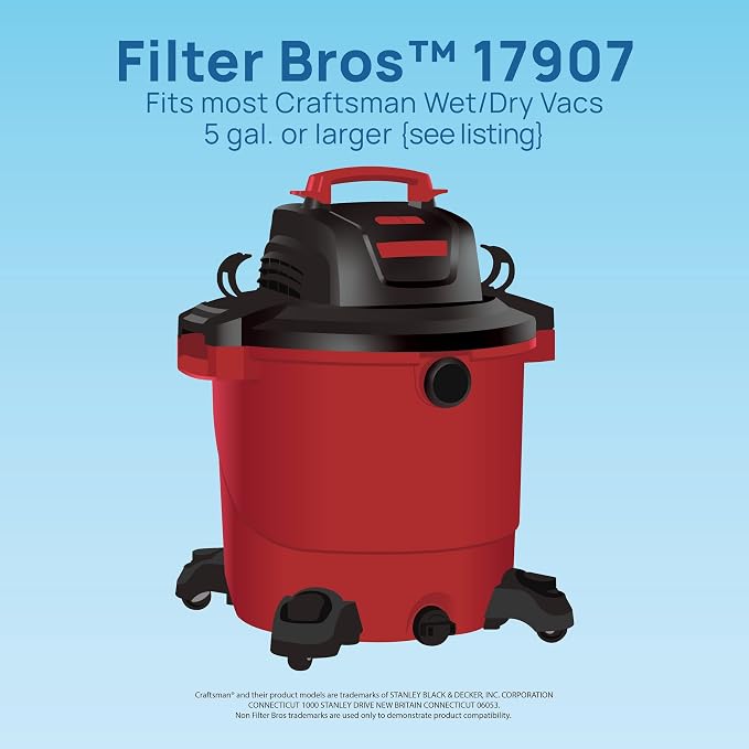 Filter Bros 17907 Fine Dust Replacement Fits Craftsman Shop Vacuums 5 Gal Plus - Image 3
