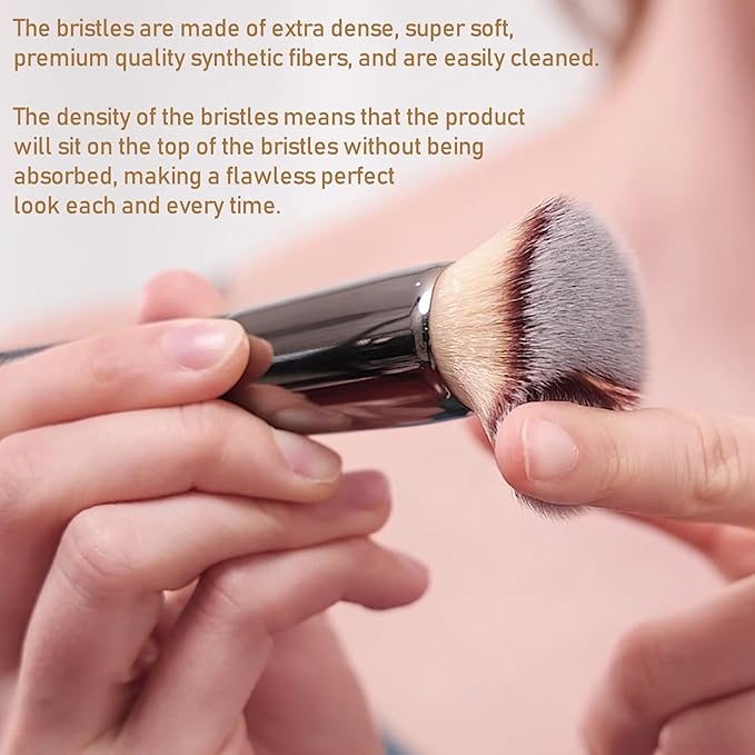 Bueart Design Flat Top Buffing Foundation makeup Brush ULTRA SOFT DENSE Kabuki Make up Brush for Liquid, Cream, Mineral Powder Blending, Flawless Face Brush makeup Brushes