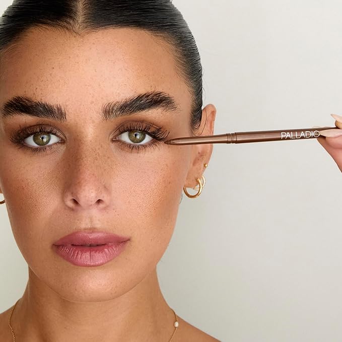 Palladio Retractable Waterproof Eyeliner, Richly Pigmented Color and Creamy, Slip Twist Up Pencil Eye Liner, Smudge Proof Long Lasting Application, All Day Wear, No Sharpener Required, Olive