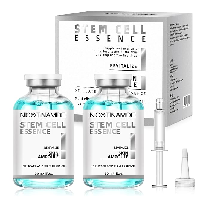 Stem Cell Serum for Face, 2 Pcs Microneedling Serum Ampoule for Anti-Aging, Wrinkle & Scar Removal, Hydrating Facial Serum to Use with and Without Micro Needling for Smooth, Rejuvenated Skin