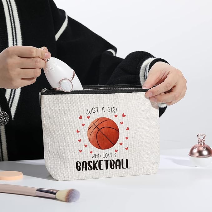 Basketball Gifts Basketball Bag Unique Gifts for Her Female Basketball Sports Lover Player Birthday Gifts for Women Mom Friend Sister Travel Toiletry Bag