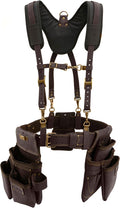 Ox Pro Construction Tool Belt - 22-Pocket Leather Tool Belt Pouches - (XL) Belt Made of Oil-Tanned Leather with Double-Stitching and Steel Rivets - OX-P263603