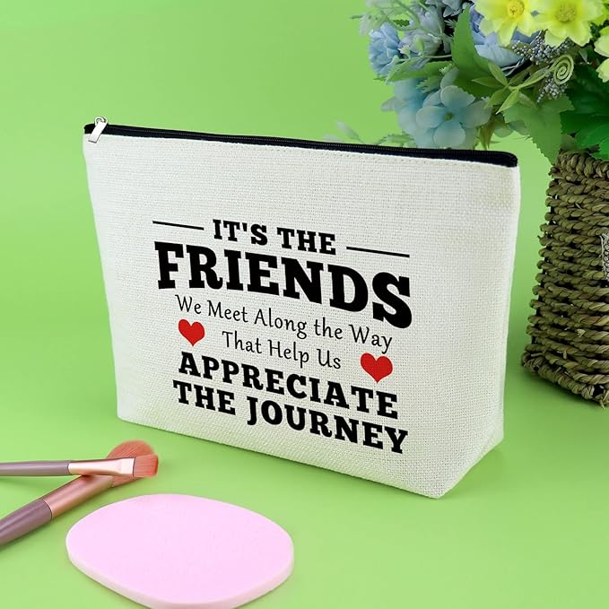 Best Friend Gift for Women Makeup Bag Friend Birthday Gifts Thank You Present for Friends Bff Sister Inspirational Cosmetic Bag for Girls Friendship Graduation Present for Her Travel Cosmetic Pouch