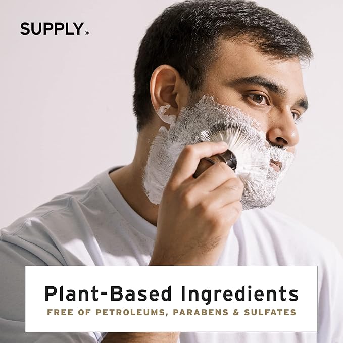 SUPPLY Ultra Lather Shaving Cream Sandalwood & Cedar - Hypoallergenic Formula for Men - 3.4 Oz Jar - Naturally Soothes and Protects, Guards Against Razor Burn and Irritation