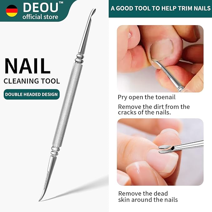 DEOU Toenail Clippers Blade for Ingrown and Thick Nails Stainless Steel Pedicure Tools at Home ingrown toenail Treatment Professional Podiatrist Nail Clippers with (Eagle Beak Pliers+Nail Remover)