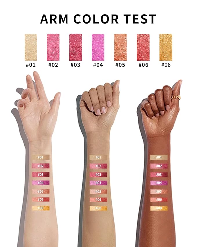 Metallic Glitter Pink Lipstick Long Lasting,Diamond Shimmer Liquid Lipstick Transfer Proof Non-Stick Nude Lip Gloss,High Pigmented Lip Color Creamy Lip Stick Makeup for Women-04
