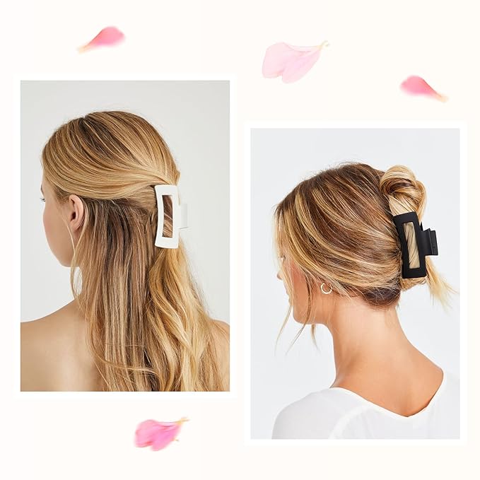 12 Pack 3.5" Medium Hair Claw Clips for Women Thick Thin Hair, Strong Hold Matte Banana Hair Clips