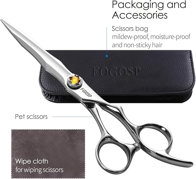 Professional Hair Scissors 6.5” Barber Scissors Japan VG10 Fine Cutting Blades Professional CNC Hair Shears Barber Scissor for Men and Women Haircut Shear Kit