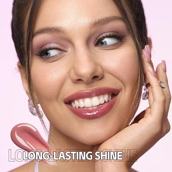 3D Voluming Lip Gloss Long Lasting Moisturizing Lip Gloss for Women Shine and Glowy Finish Lip Makeup 2Pcs