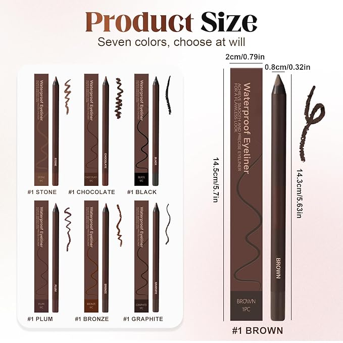 Eyeliner Pencil, Long Lasting Smudge-Proof Professional Eyeliner, Smooth and Easy to Apply, Effortlessly Create Any Look (Plum Color)