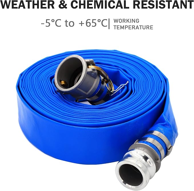 DAVCO 2" ID × 50 ft Pool Backwash Hose, Heavy Duty Reinforced Blue PVC Lay Flat - Image 4