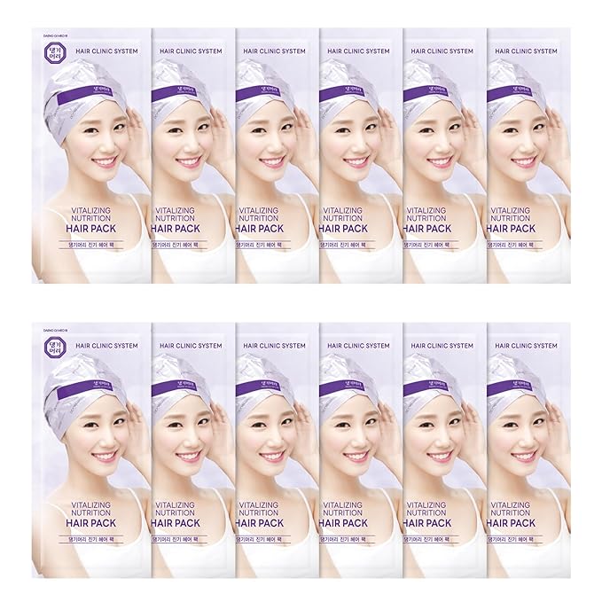 Daeng Gi Meo Ri - Vitalizing Nutrition Hair Pack - Korean Hair Treatment for Dry Damaged Frizzy Hair - Herbal Deep Conditioner with Ginseng - K-Beauty Hair Mask 12 Pack (35g / 1.23 fl. oz)