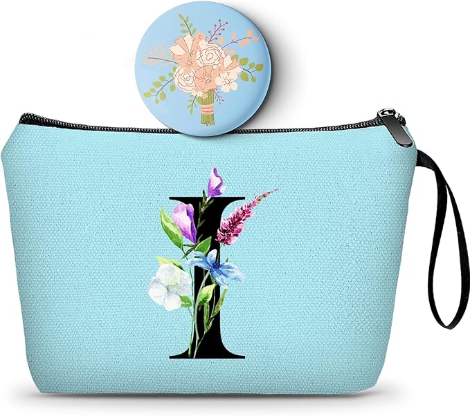 Birthday Inspirational Bridesmaid Proposal Team Small Gifts for Women Mom Aunt Teacher Sister Coworkers Makeup Cosmetic Bag Travel with Mirror Mothers Day Christmas Graduation I