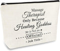 Massage Therapist Gift Makeup Bag Appreciation Thank You Gift for Massage Therapy Therapist Chiropractor Graduation Christmas Birthday Present Cosmetic Bag Travel Toiletries Pouch Make Up Case