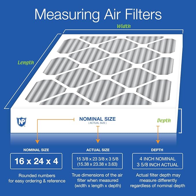 Nordic Pure 16x24x4 Pleated Plus Carbon Air Filters MERV 8 6 Pack - Image 2