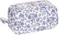Narwey Cute Makeup Bag Small Toiletry Bag Travel Cosmetic Bag Organizer Make Up Bags with Organized Pockets for Women (Little Grayish Blue Flower, Large)