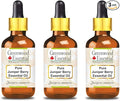 Greenwood Essential Pure Juniper Berry Essential Oil (Juniperus communis) with Glass Dropper Steam Distilled (Pack of Three) 100ml X 3 (10.1oz)