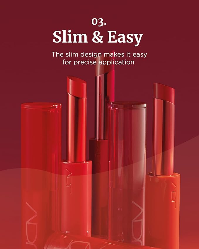 VDL Lip Stain Melted Shine Lipstick 02, Candy Cane - Long-Lasting Glossy Color for Luscious Lips. High Shine Finish, Non-Sticky (0.09 oz) | Korean Makeup