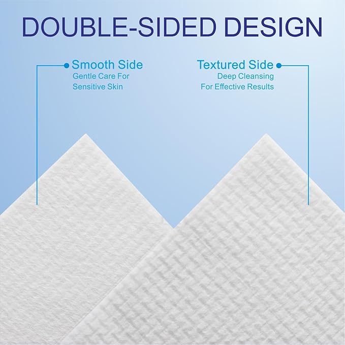 Helice Face Towels, 10"×12" Disposable Face Towel, Face Towelettes XL, Ultra Soft Makeup Remover Dry Wipes, Thick Face Towel for Sensitive Skin, 50 Count (1 Pack)