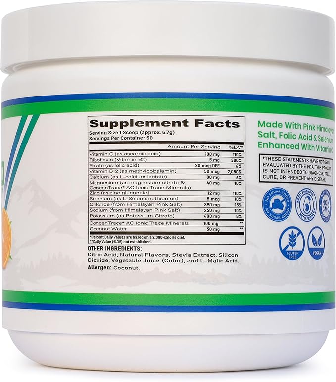 Keto Electrolytes Powder - Sugar Free Daily Hydration Powder Boost Energy & Muscle Recovery - Refreshing Tangerine Electrolyte Powder with All Essential Electrolytes & Trace Minerals