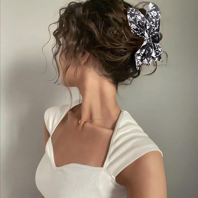 Bow Claw Clips Bow Hair Clips Black 3PCS Big Hair Bows for Women Butterfly Styling Large Hair Clips for Thick Hair for Girls Hair Accessories for Teen