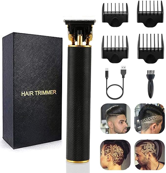 Unisex Hair Trimmer Kit - Cordless, Rechargeable, Waterproof, with Guide Combs for Men