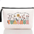 Teacher Gifts Makeup Bag Must Haves Birthday Gifts for Women Female Educator Coworker Teacher Thank You Gift Floral Cosmetic Bag Graduation Gift