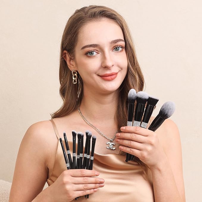 Bueart Design 16Pcs Makeup Brushes Set with Classic Holder,Premium Ultra Soft Professional Make up Brushes for Foundation,Blush,Powder,Highlighter,Contour,Eyeshadow