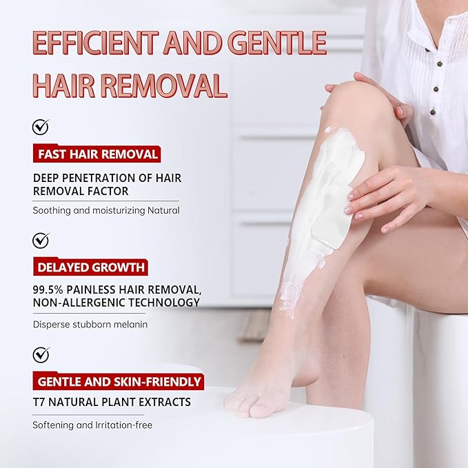VGO 2 Pack Painless Hair Removal Cream for Women & Men, Hair removal cream for body, back & legs, Depilatory Cream Suitable All Skin Types