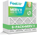 12x12x1 Air Filter – 6 Pack, MERV 11 Pleated HVAC & Furnace Filter, by Feelair