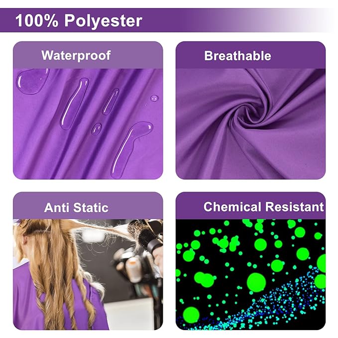 Barber Cape-Professional Salon Hair Cutting Cape,56x63 inches Large Hairdresser Cape for Haircut,Coloring,Makeup,Styling and More,(Purple)