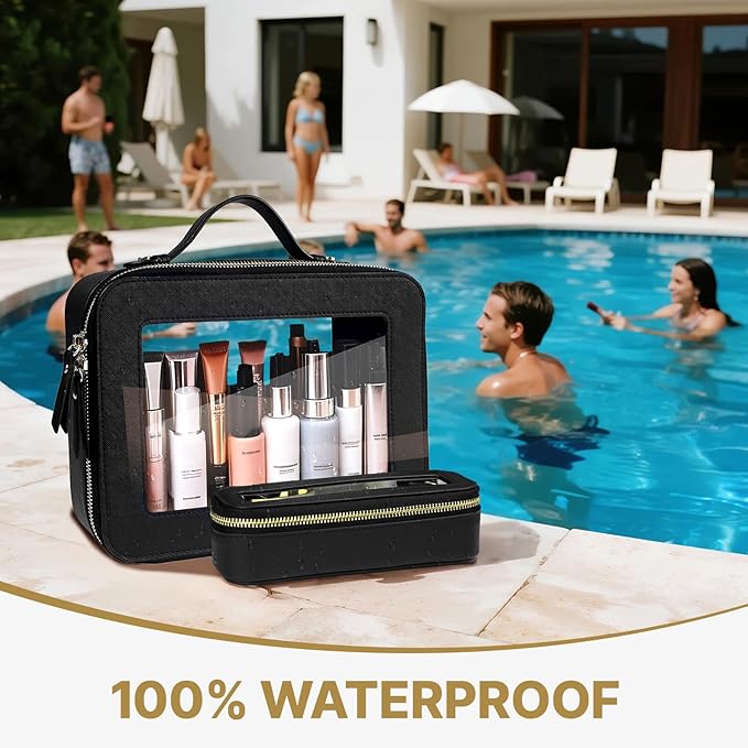 Clear Makeup Bag with Mini Cosmetic Bags,Travel Toiletry Bag for Women,Portable Cosmetic Bag Case, Transparent Waterproof Cosmetic Organizer Storage Bag for Women Men