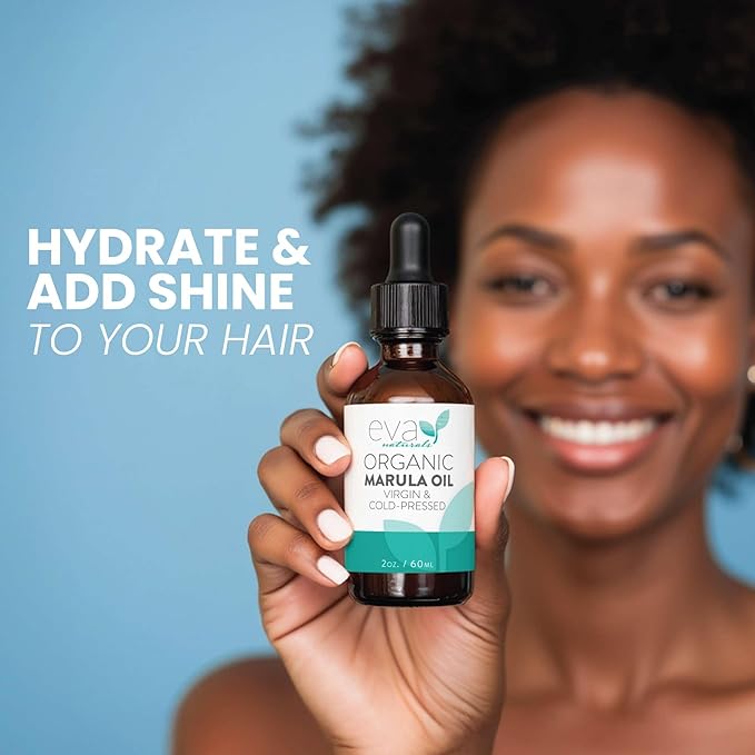 Eva Naturals Marula Oil – 100% Pure Cold Pressed Oil for Face, Hair, Skin & Body – Lightweight Facial & Massage Serum – Moisturizer for Aging Care, Gua Sha & Beard Use