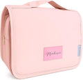 Custom Travel Toiletry Bag for Women, Personalized Vegan Leather Makeup Bag with Hanging Hook, Unique Bridesmaid Gifts, Wedding Gifts, Travel Containers, Womens gifts for Birthday