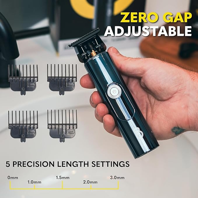 The Beard Club Professional T-Blade Beard Trimmer for Men LT - Barber Electric Shaver, Mustache & Hair Clippers for Men Zero Gapped Cordless Buzzer Hair Trimmer & T Liner - Edger Line Up Grooming Kit
