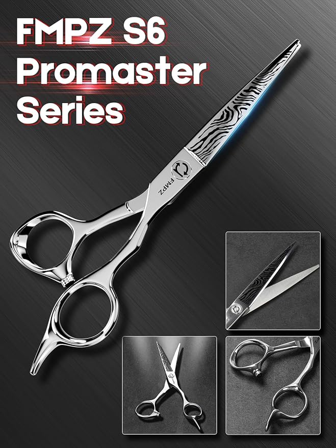 Hair Cutting Scissors Professional, 5.5" Barber Scissors, Hair Cutting Shears with 440C Steel - 60HRC Hardness Extremely Sharp with Ergonomic for Salon & Home Use - Zebra style