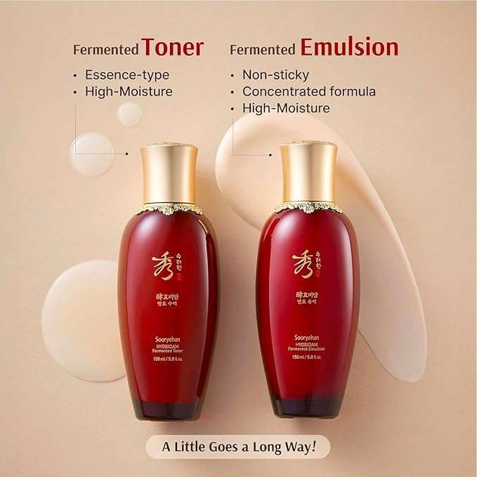 Sooryehan Hyobidam Fermented Bundle Gift Set (14fl oz) - Hyobidam Korean Skin Care Gift Set with Toner, Emulsion, Essence, Cream, Eye Cream, Mask & Foam,. Wild Ginseng Anti-Aging Hydration & Firming.