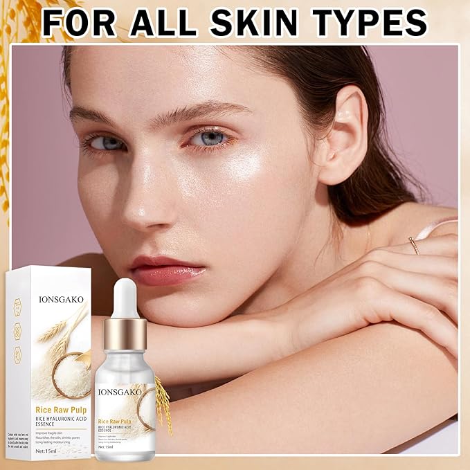 Crema De Arroz para La Piel De Cara Y Cerrar Los Poros Quitar Manchas White Rice Serum for Face Essence Deep Moisturizing Nourishing Suero Crema Para Las Manchas En De La Cara(3PCS)