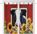 Cow Sunflowers Bedroom Curtains 72 Inch Length, Window Curtains Tab Top by Unknown