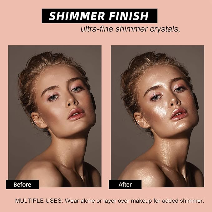 Silver Shimmer Stick, Rose Gold Undertone for Eyes, Lips, Face and Body Cream Highlight Eyeshadow, Multi-Use Diamond Like Shine, Moisturizing Formula Sheer Finish (Silver Sparkle)