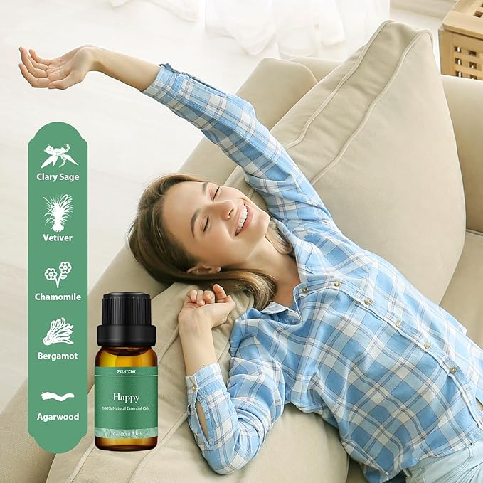 Essential Oils Blends Set for Diffusers for Home, Aromatherapy Diffuser Oil Scents - Calming, Sweet Dreams, Immunity, Relax, Mood, Fresh Air, Fragrance Oils for Diffusers, Massage, for Halloween6*10ML