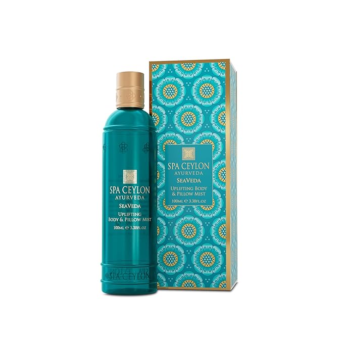 SPA CEYLON SeaVeda Uplifting Body & Pillow Mist – Aromatherapy Stress Relief Pillow Mist, Natural Body Mist & Room Spray with Marine Therapy & Ayurveda, 100ml