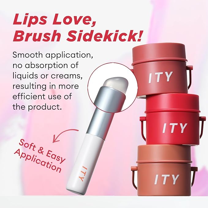 ITY Velvet Matte Finish Lip Stain-Mousse Textured Pudding Pot Lip Clay with Brush, Red Shade, Dual-Use as Lipstick and Blush, Conceals Lip Lines, Rich Pigment, 0.21 oz (6g) in Cherry Bliss