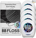 Brushmo Black Floss (BBFloss) - Expanding Floss, Gum-Friendly Soothing Mint Dental Floss, Natural Vegan Wax to Remove Plaque from Teeth, Dentist Designed PTFE & PFAS Free Oral Care, 5 Spools, 275 yd