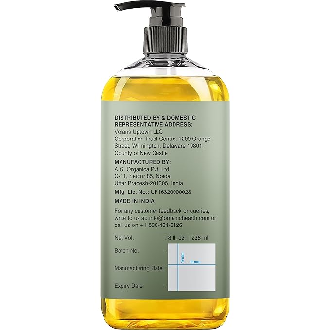 Botanic Hearth Organic Jojoba Oil (Styling Oil, 8 fl oz) | 100% Pure, Cold Pressed & Hexane Free | Ideal for Skin, Hair & Nails