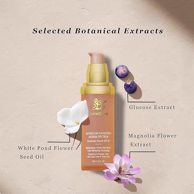 4 in 1 foundation Liquid- Hydrating Medium full coverage concealer -SPF 50+ -Longwearing & Waterproof-korean makeup (Medium Spectrum -Gold Lid- for people with fair skin)
