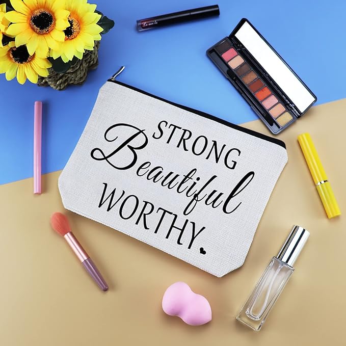 Inspirational Gifts for Women Inspirational Quote Makeup Bag Christmas Graduation Birthday Gifts for Friend Daughter Girl Wife Sister Aunt Coworker Cosmetic Bag Case Encouragement Gift Makeup Pouch