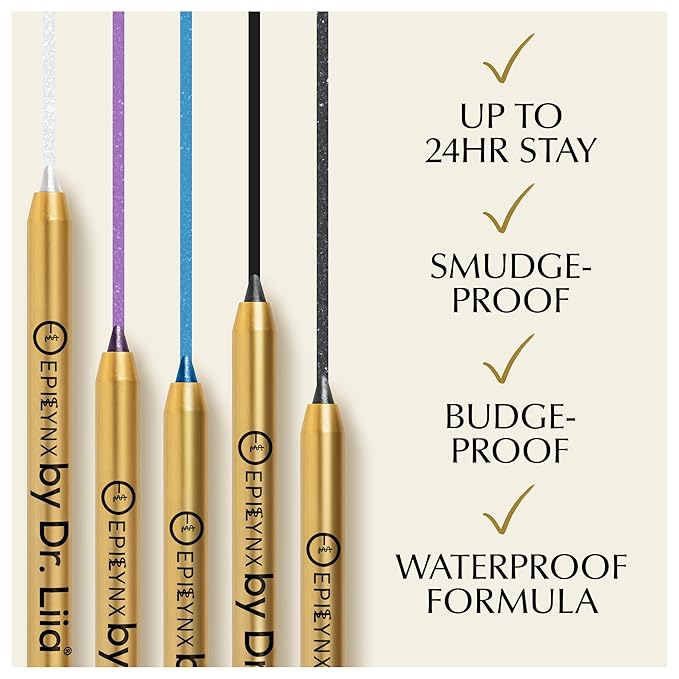 EPILYNX Eyeliner Pencil - Long Lasting Smudge Proof & Waterproof Eyeliner Pencil - Eye Liner Pencils - Hypoallergenic, Vegan, Gluten-Free Eye Pencil - Moonlight White Shimmer, 1.2ml