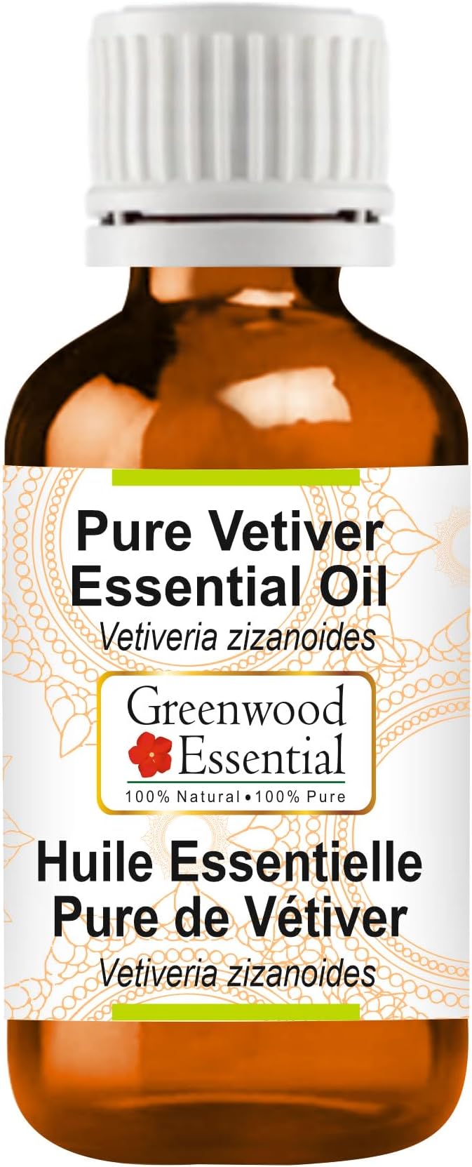 Greenwood Essential Pure Vetiver Essential Oil (Vetiveria zizanoides) Steam Distilled 100ml (3.38 oz)