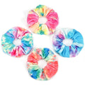 4pcs Tie Dye Hair Ties Soft Colorful Tie Dye Hair Scrunchies for Women Teen Girls Elastic Hair Bands Ponytail Holder Hair Accessories Gifts